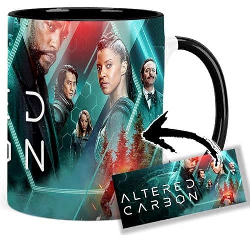 Altered Carbon Anthony Mackie Renee Elise Goldsberry Will Yun Lee Tasse Innen & Henkel Schwarz Keramikbecher Mug von MasTazas