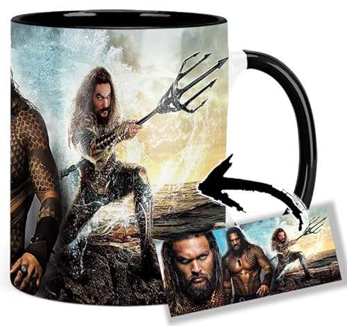 Aquaman Jason Momoa B Tasse Innen & Henkel Schwarz Keramikbecher Mug von MasTazas