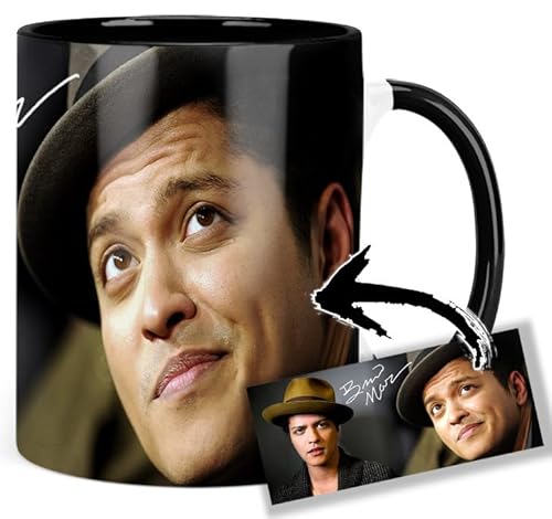 Bruno Mars Tasse Innen & Henkel Schwarz Keramikbecher Mug von MasTazas