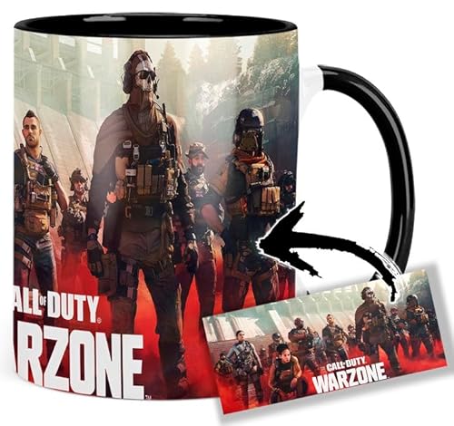 Call Of Duty Warzone Tasse Innen & Henkel Schwarz Keramikbecher Mug von MasTazas
