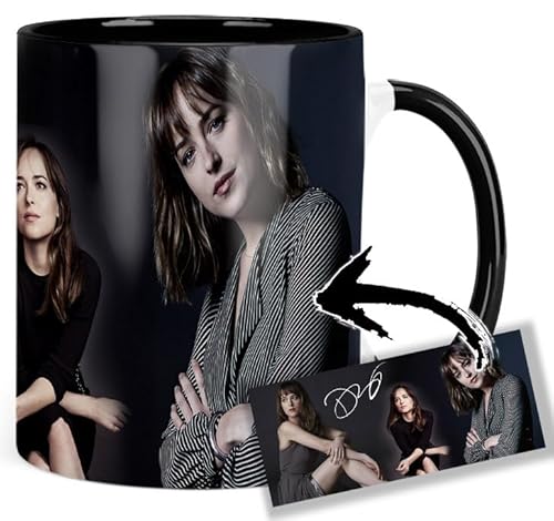 Dakota Johnson Tasse Innen & Henkel Schwarz Keramikbecher Mug von MasTazas