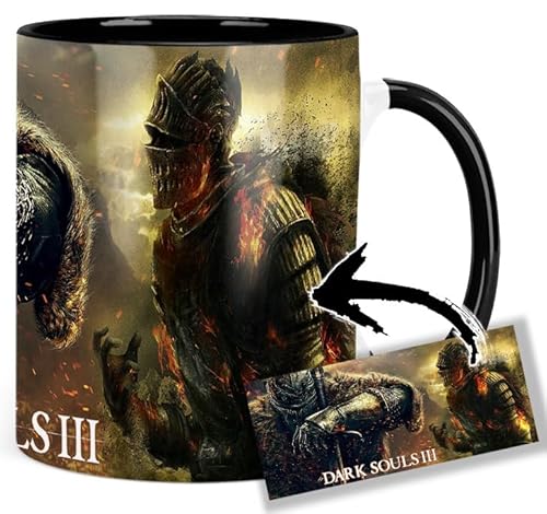 Dark Souls III B Tasse Innen & Henkel Schwarz Keramikbecher Mug von MasTazas