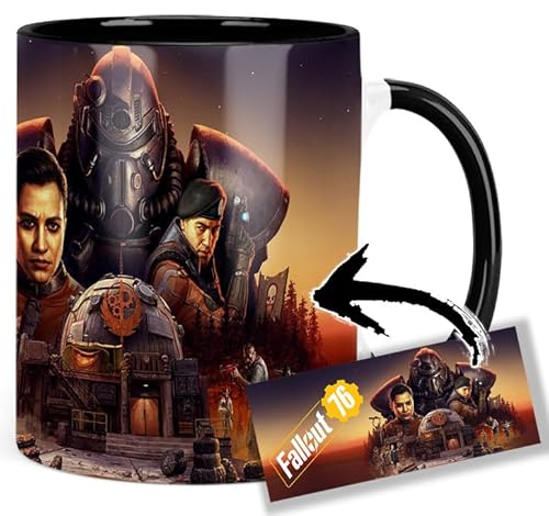 Fallout 76 Tasse Innen & Henkel Schwarz Keramikbecher Mug von MasTazas