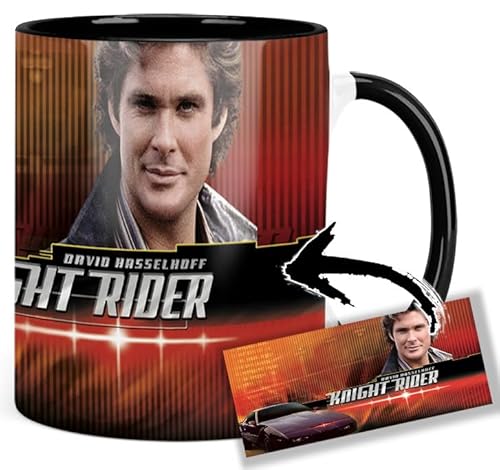 Knight Rider David Hasselhoff A Tasse Innen & Henkel Schwarz Keramikbecher Mug von MasTazas