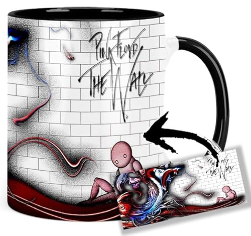 Pink Floyd The Wall Tasse Innen & Henkel Schwarz Keramikbecher Mug von MasTazas