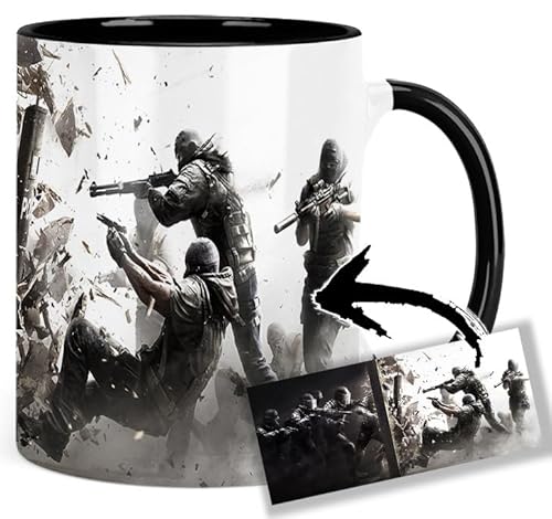 Rainbow Six Siege Tom Clancy's A Tasse Innen & Henkel Schwarz Keramikbecher Mug von MasTazas