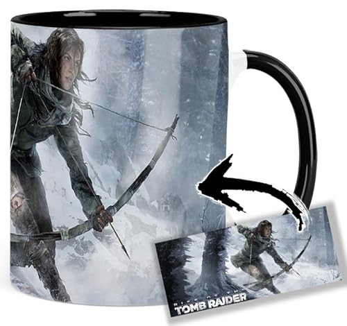 Rise Of The Tomb Raider Lara Croft A Tasse Innen & Henkel Schwarz Keramikbecher Mug von MasTazas