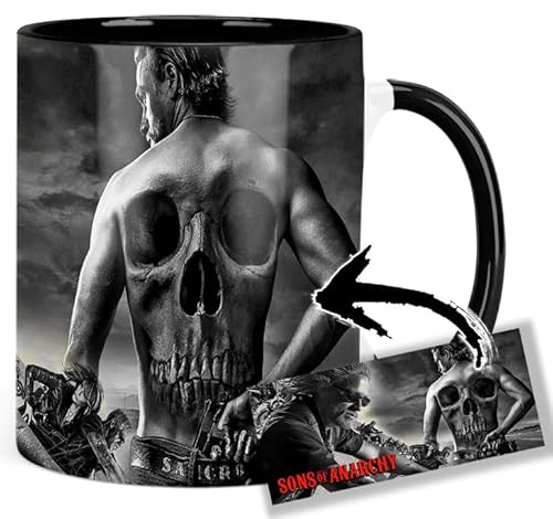 Sons Of Anarchy Jax Teller Charlie Hunnam B Tasse Innen & Henkel Schwarz Keramikbecher Mug von MasTazas