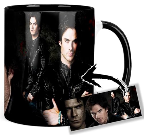 The Vampire Diaries Ian Somerhalder Tasse Innen & Henkel Schwarz Keramikbecher Mug von MasTazas