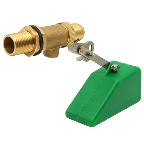 MasXirch 1/5.1 cm Messing Schwimmer-Kugelhahn mit Kunststoffschwimmer, automatische Befüllung, grün, 0,2 kg, 4 x 18 x 4,5 cm, NPT & weiblicher Eisenrohranschluss, 2 Anschlüsse von MasXirch
