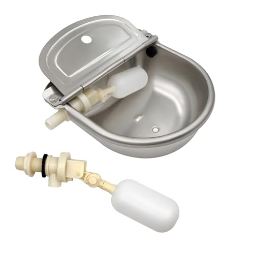Automatischer Rinder-Wassernapf mit Ablaufstopfen Edelstahl Tier Trinknapf mit 2 Stück Einstellbarer Schwimmerventil Tränke für Ochse, Pferde, Ziegen, Schafe, Rinder, Hund Wassernapf Automatischer Rinder-Wassernapf mit Ablaufstopfen Edelstahl Tier Trinknapf mit 2 Stück Einstellbarer Schwimmerventil Tränke für Ochse, Pferde, Ziegen, Schafe, Rinder, Hund Wassernapf von MasXirch