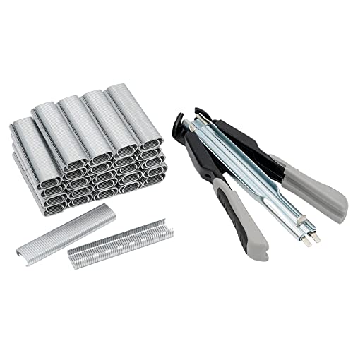 Hog Ring Zange Automatische Zaunzange mit 2500 Stück Schweineringe Zaunclips C Typ Nägel Zaun Kit Ideal für Drahtgitter Haustier Käfige Automatratzen von MasXirch