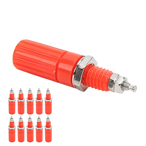 MasYosh 10 Stück M3 Terminal, 4mm Banana Jack Steckdose Schraub Schraube mit Guter Übertragungs Leistung, für Elektronische Geräte (Rot) von MasYosh