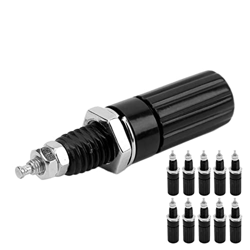 MasYosh 10 Stück M3 Terminal, 4mm Banana Jack Steckdose Schraub Schraube mit Guter Übertragungs Leistung, für Elektronische Geräte (Schwarz) von MasYosh