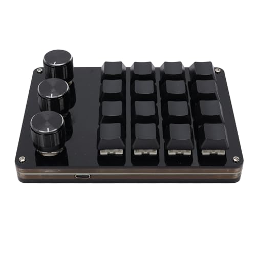 MasYosh 16 Taste 3 Benutzerdefinierte Makrotastatur, Programmierbare Tastatur Heißer Swappable Blue Switch Mechanik mit Abnehmbarem USB -Kabel für Game Office Grafikdesign von MasYosh