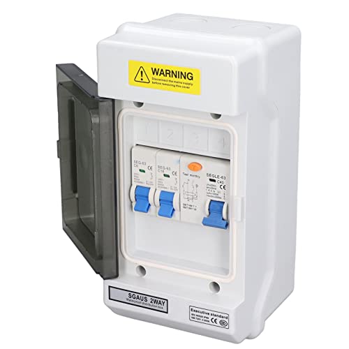 MasYosh 2 -Wege -Leistungsschalter, Mini -Leckage -Schutzschalter 40A 30 MA RCD mit 2MCB 6A 16A 230 V, IP66 Wasserdichtes ABS -Material für Garagen Caravans Workshops MasYosh 2 -Wege -Leistungsschalter, Mini -Leckage -Schutzschalter 40A 30 MA RCD mit 2MCB 6A 16A 230 V, IP66 Wasserdichtes ABS -Material für Garagen Caravans Workshops von MasYosh