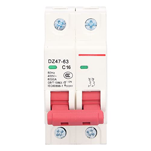 MasYosh 2p Miniatur -Leistungsschalter, PC -Material Wirkungsbeständiges Abdeckung mit Visuellem Fensterdesign für Überlastung und Kurzschlussschutz in Bürogebäuden und Wohngebäuden (16a) von MasYosh