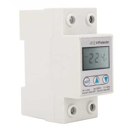 MasYosh 2p Spannungsschutzvorrichtung LCD -Selbstwiederherstellung über Unter Spannungsprotektor Automatisch Reset Switch AC220V 63A von MasYosh