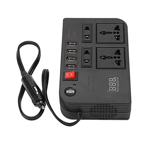 MasYosh 300 -W -Leistungswechselrichter, DC 12 V zu AC 220V -Wandler mit 4 USB -Anschlüssen und 4 Steckdosen für Haushaltsgeräte Elektrische Geräte von MasYosh