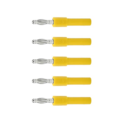 MasYosh 4mm Bananenstecker -Adapter, 5pcs 4 Mm Bis 2 Mm Konvertierung Bananenstopfen mit PA und Messingmaterial für Industrieinstrumente Wie Multimeter (Gelb) von MasYosh