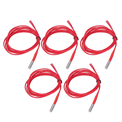 MasYosh 5PCS 12V 40W Heizung, Edelstahl Kupfer Heizrohr mit 1m Hoch Temperatur Beständigem Kabel, für Anet A8 A6 A2 3D-Drucker von MasYosh
