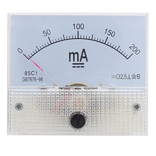 MasYosh 85 C1 DC 0-200MA Ampere, Zeiger Gleichstrom Messgerät Zur Messung des Leitungs Stroms, mit Klarem Maßstab und Rotem Zeiger, für Spannungs Stabilisator und Strom Verteilungs von MasYosh