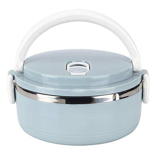 MasYosh Blaue Lunchbox aus Edelstahl für Erwachsene, 0,7 L Tragbarer Lebensmittelbehälter mit Sicherheitsschnallen und Dichtungsringen, Luftlochdesign mit Abnehmbaren Teilen (Monoschicht) von MasYosh