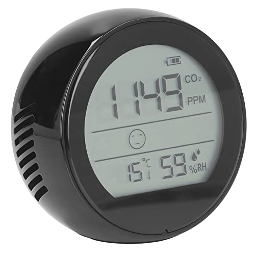 MasYosh CO2 -Monitor, Infrarot -Kohlendioxid -Detektor mit Echtzeit -Display, 1S -Refresh -Rate für Landwirtschaftliche Pflanze Treibhauslaborfamilie (Schwarz) von MasYosh