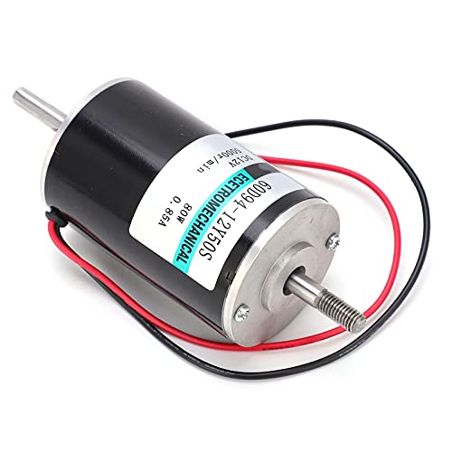 MasYosh DC Motor Highspeed 80W MICRO CW CCW Doppelausgangswellengeschwindigkeitsregulation 12V XD60D9412Y50S (Ohne Klammer) von MasYosh