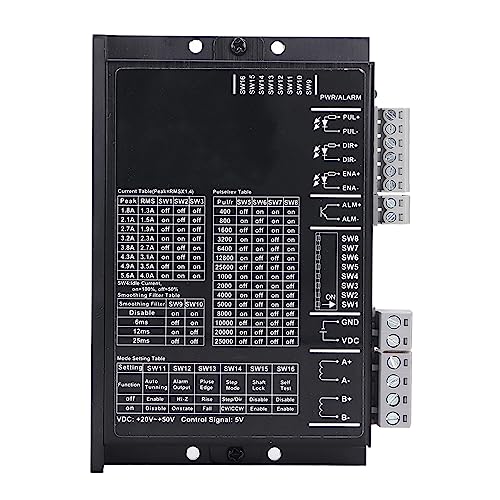 MasYosh DM5556S Digital Stepper Motor Treiber, CNC Digital Microstep Treiber mit Hohem Abs -Material für 42 57 86 Motor 20 Bis 50 VDC MasYosh DM5556S Digital Stepper Motor Treiber, CNC Digital Microstep Treiber mit Hohem Abs -Material für 42 57 86 Motor 20 Bis 50 VDC von MasYosh