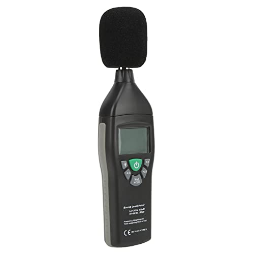 MasYosh Decibel -Messgerät, 4 -digitale LCD -Anzeige 0.1DB Auflösung Auto -Herunterfahren mit Hintergrundbeleuchtung und Maximalwert für die Messung des Verkehrsstruats von von MasYosh
