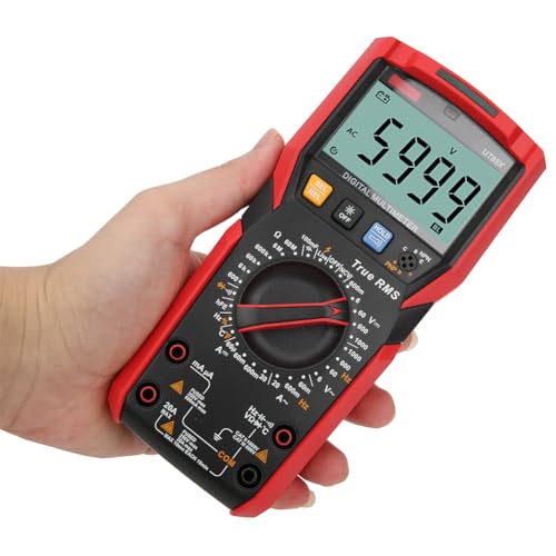 MasYosh Digital Multimeter, 6000 Zählungen Autobereich AC DC -Spannungsstromwiderstandskapazitätsfrequenz -Tester mit Taschenlampen Hintergrundbeleuchtung für HLK -Elektrokreistests von MasYosh
