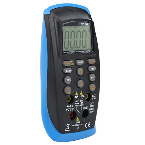 MasYosh Digitales Multimeter, TRMS 6000 Zählt Auto -Bereich Multi -Tester für Gleichspannungsstromwiderstandstemperaturkontinuität mit LCD -Hintergrundbeleuchtung von MasYosh