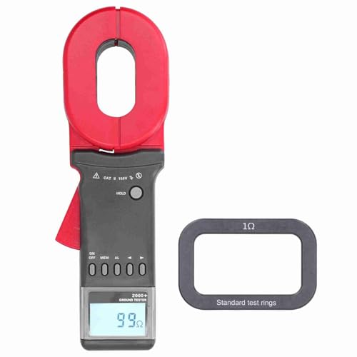 MasYosh ETCR2000 Erdentester, 0,01-1200 Ω Digitales Klemme Messgerät mit LCD-Anzeige und Schalllichtalarm, für die Messung der Bodenschleife in der Stromausstattung von MasYosh