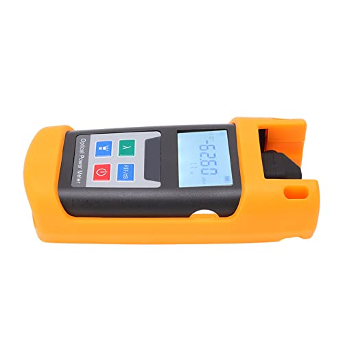 MasYosh Glasfaser-Leistungs Messer, Ergonomische Einhand Bedienung mit LCD-Display und Abnehmbarer Silikon Hülle, für FTTH Closed Circuit Television Test 850 1625nm Wellenlängen Bereich (C Typ) von MasYosh
