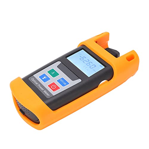 MasYosh Glasfaser-Leistungs Messer, Ergonomische Einhand Bedienung mit LCD-Display und Abnehmbarer Silikon Hülle, für FTTH Closed Circuit Television Test 850 1625nm Wellenlängen Bereich (Ein Typ) von MasYosh