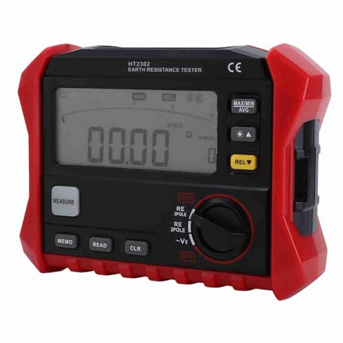 MasYosh HT2302 Digital Ground Erdwiderstandstester mit LCD -Hintergrundbeleuchtung für Elektro -Stromkommunikationslabor von MasYosh