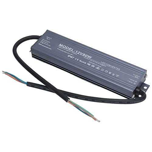 MasYosh IP67 Wasserdichtes Netzteil, 80W LED -Treibertransformator mit Überlast -Überstrom -Kurzschlussschutz für LED -Lichtstreifen Überwachungskameras Lichtkästen (12V) von MasYosh