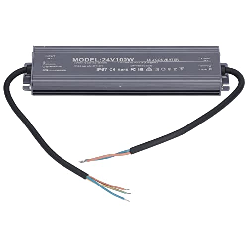 MasYosh IP67 Wasserdichtes Netzteil, Aluminium-Legierungs-Schalen-LED-Treibertransformator mit Kurzschlussschutz von Überlastung, für LED-Lichtstreifen Überwachung der Ausrüstung (24 V) von MasYosh