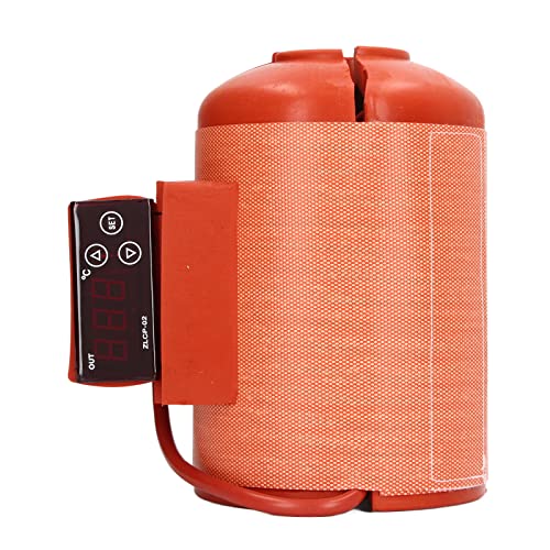 MasYosh Isoliertes Eimerheizung, Silikonmaterial Digitale Anzeige Konstante Temperatur 3 Schichten Heizkissen mit Thermostatischer Kontrolle, für Propantanks -Rohre Drums (EU -Stecker 220 V) von MasYosh