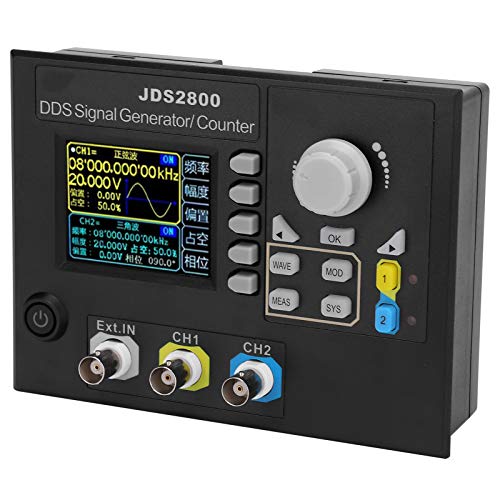 MasYosh JDS2800 15 MHz Signalgenerator, 2,4 -Zoll -LCD -DDS -Doppelkanalfunktionsfunktionsquelle mit Silikonschlüssel und Reparaturen für Elektronische Tests und Experiment -Lehre (EU -Stecker) von MasYosh