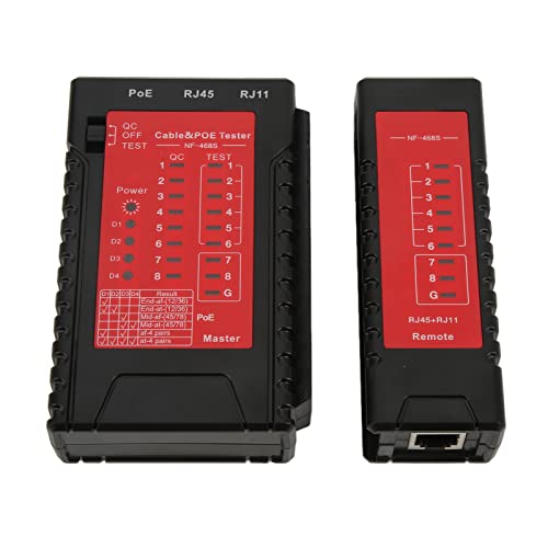 MasYosh NF468S Multifunktionskabel -Tester, Netzwerkkabelprüfer mit POE -Test und Unterbrechungserkennung für RJ45 RJ11 RJ12 Telefonleitungs -Computer -Netzwerk von MasYosh