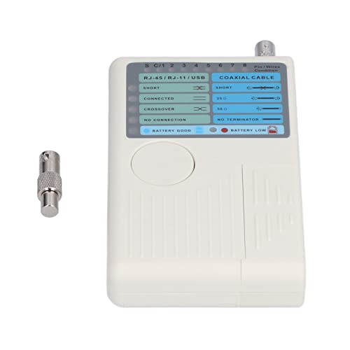 MasYosh Netzwerk Kabel Tester, 4 in 1 Multifunktion Aler RJ45 BNC RJ11 USB-Draht Tester mit Summer und LED-Licht, für Offenen Kurzschluss Test und Installierter Kabel von MasYosh