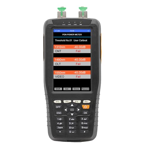 MasYosh PON OPTICAL AUSWAHL METER 1310 NM 1490 NM 1550 NM Test 0,01 DB Auflösung PON -Netzwerkdetektionstester 100‑240V (EU-Stecker 100-240V) von MasYosh
