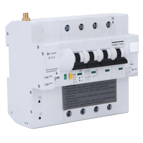 MasYosh Smart Circuit Breaker, WLAN -Fernbedienungsschalter mit Mobiler App -Überwachung für AC400V 80A 4P -Schaltkreisschutz von MasYosh