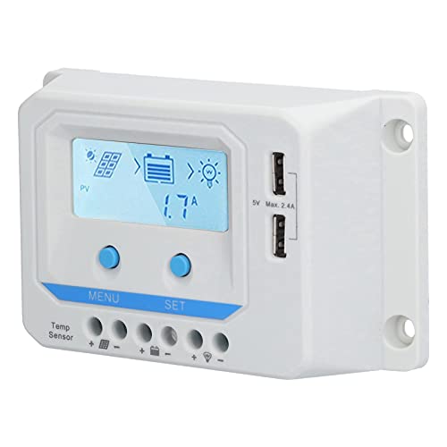 MasYosh Solar -Ladungs ​​-Controller, 12 V 24 V LCD -Display mit PWM -Ladungsmanagement und Schaltungsschutz für Solar Street Lights Ampern Gartenleuchten (40a) von MasYosh