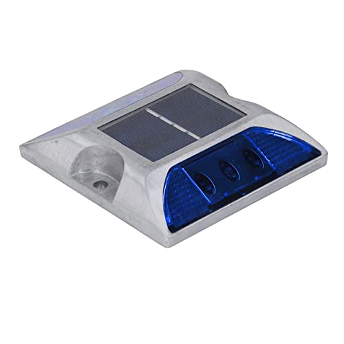MasYosh Solar Road Bolde Light, IP68 Wasserdichte Aluminiumlegierung mit Leichter Erfassungsfunktion für die Auffahrtstreppe Im Freien Straßenverkehrssicherheit (Blaues Licht) von MasYosh