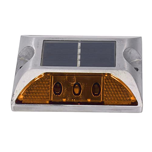 MasYosh Solar Road Bolde Light, IP68 Wasserdichte Aluminiumlegierung mit Leichter Erfassungsfunktion für die Auffahrtstreppe Im Freien Straßenverkehrssicherheit (Gelbes Licht) von MasYosh