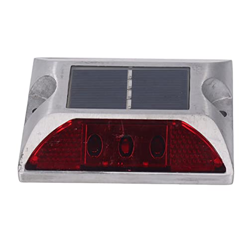 MasYosh Solar Road Bolde Light, IP68 Wasserdichte Aluminiumlegierung mit Leichter Erfassungsfunktion für die Auffahrtstreppe Im Freien Straßenverkehrssicherheit (Rotlicht) von MasYosh