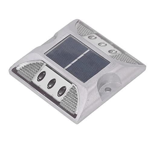 MasYosh Solar Road Bolde Light, IP68 Wasserdichte Aluminiumlegierung mit Leichter Erfassungsfunktion für die Auffahrtstreppe Im Freien Straßenverkehrssicherheit (Weiße Beleuchtung) von MasYosh